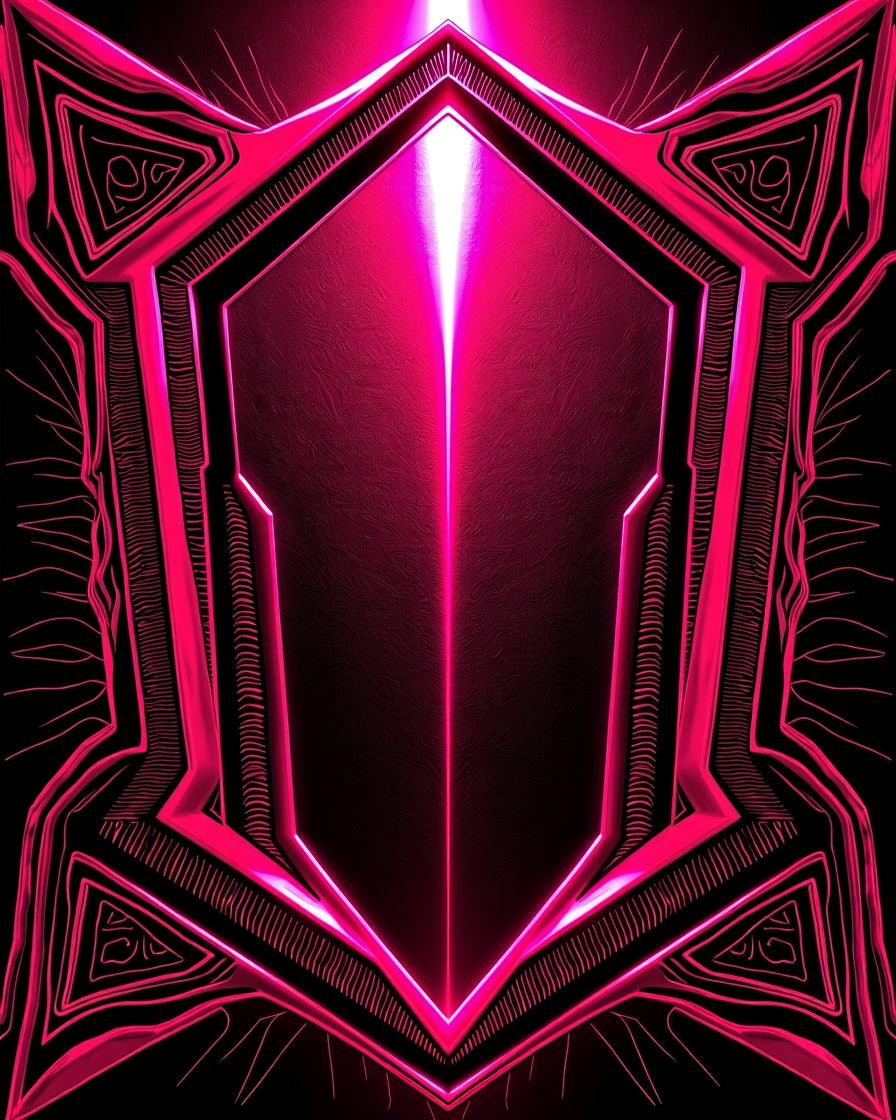 Vibrant Neon Pink Geometric Octagon Rug