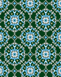 Emerald Blue White Floral Medallion Rug