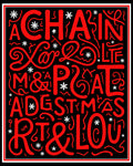 Red Festive Typography Christmas Greeting Rug