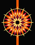 Vibrant Sunburst Geometric Mandala Rug