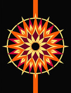 Vibrant Sunburst Geometric Mandala Rug