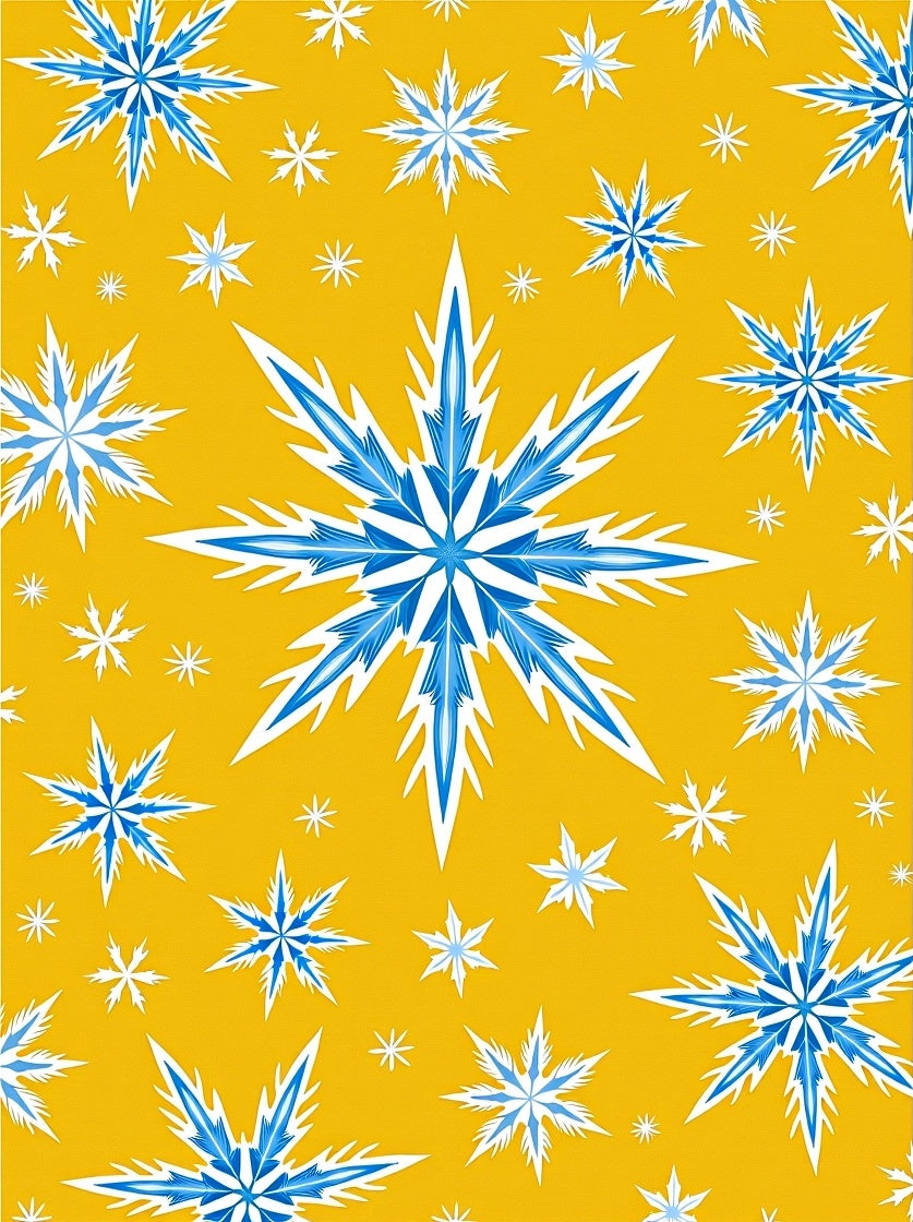 Blue Iceflake Sunburst Scatter Rug