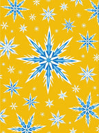 Blue Iceflake Sunburst Scatter Rug