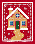 Gingerbread house with snow and snowflakes Rug