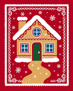 Gingerbread house with snow and snowflakes Rug