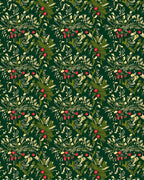 Deep Forest Red Berry Foliage Rug