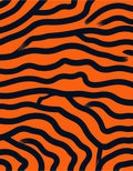 Bold Orange Black Stripe Abstract Rug