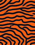 Bold Orange Black Stripe Abstract Rug
