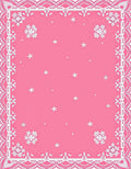 Pink Snowscape Floral Border Rug