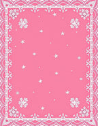 Pink Snowscape Floral Border Rug