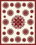 Deep Red Floral Snowflake Scatter Rug