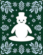 Festive Snowman Winter Garden Rug