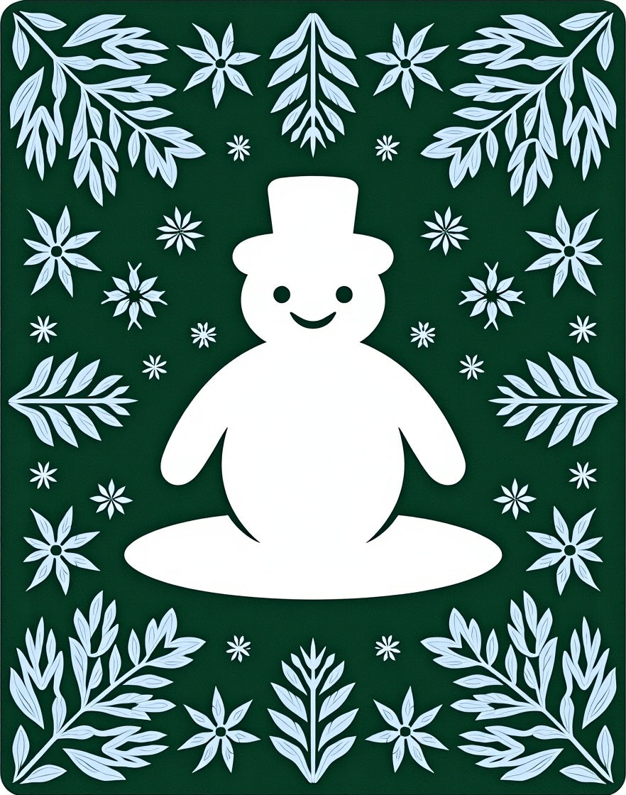 Festive Snowman Winter Garden Rug