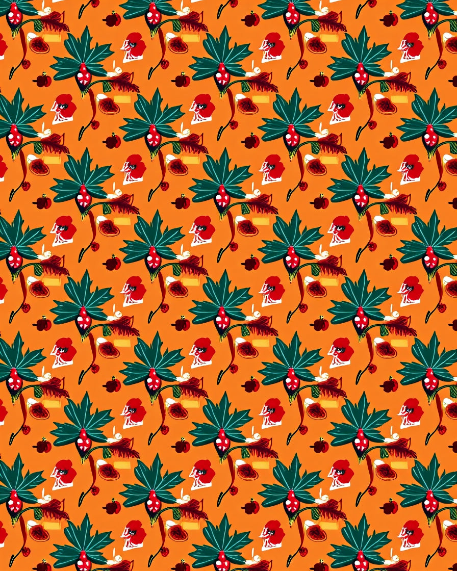 Whimsical Harvest Folk Art Rug