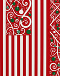 Festive Red Green Ornament Swirl Stripes Rug