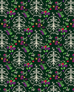 White Tree Floral Folk Art Rug