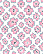 Playful Pink Pastel Floral Bloom Rug