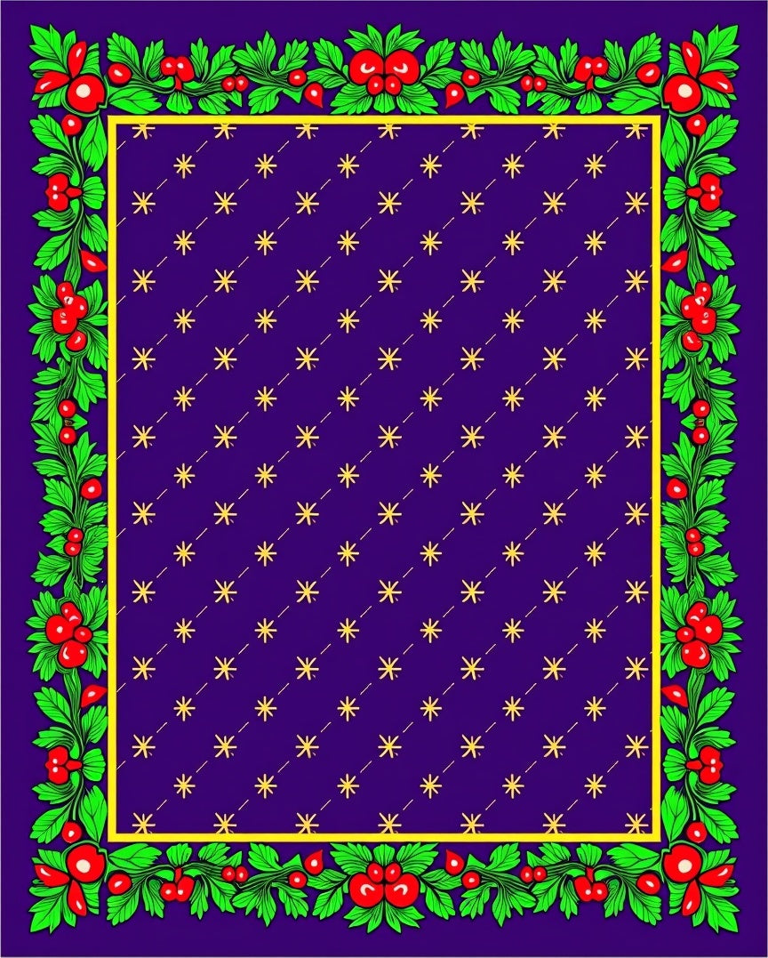 Crimson Berry Garland Diamond Field Rug