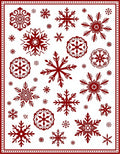 Deep Red Snowflake Scatter Rug