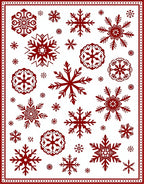 Deep Red Snowflake Scatter Rug