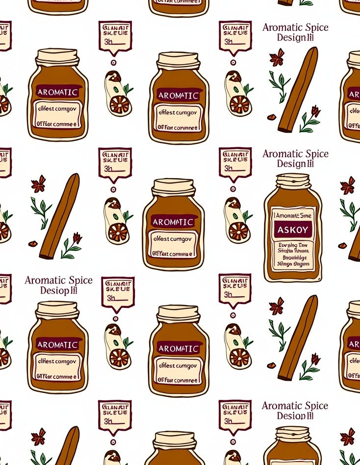Aromatic Spice Jar Cinnamon Theme Rug