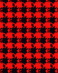 Bold Red Black Houndstooth Figures Rug