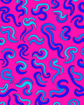 Vibrant Pink Blue Swirls Rug
