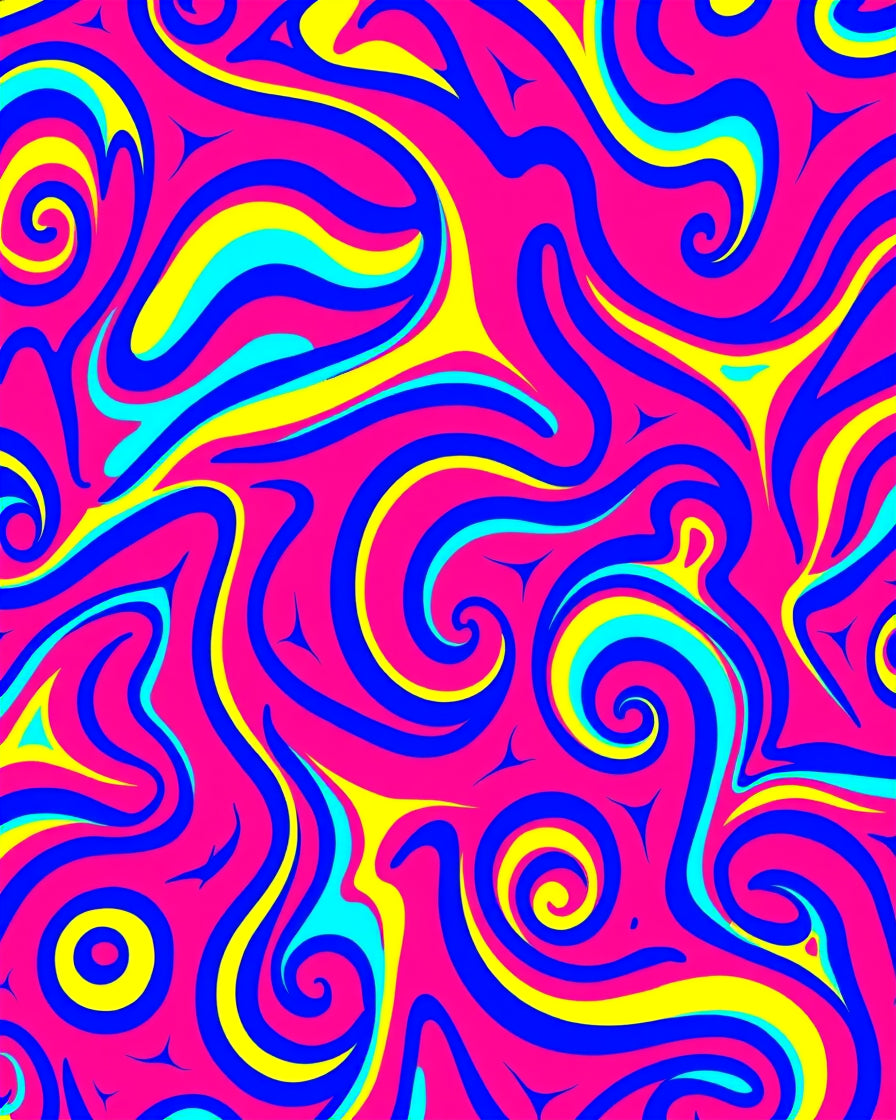 Vibrant Pink Swirls Abstract Rug