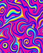 Vibrant Pink Swirls Abstract Rug