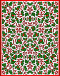 Festive Holly Berry Ribbon Arrangement Rug