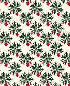 Dark Green Red Floral Starburst Rug
