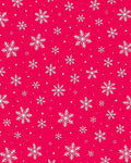 White Snowflake Scatter On Pink Rug