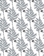 Gray Fern Leaf Botanical Repeat Rug