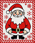 Festive Red Santa Claus Snowflake Border Rug