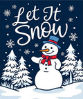 Charming Snowman Winter Forest Scene Rug