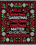 Festive Red Green Snowflake Border Rug