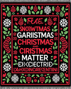 Festive Red Green Snowflake Border Rug