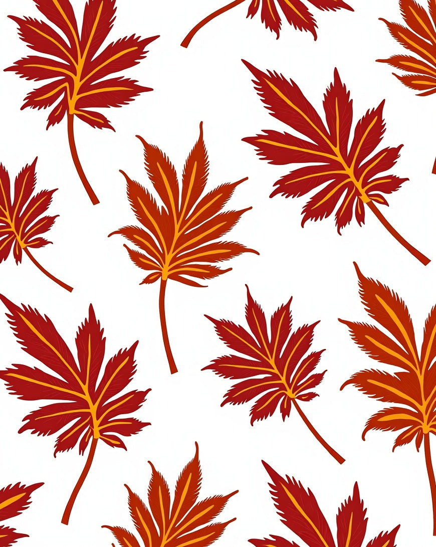Crimson Gold Leafy Foliage Rug