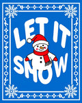Blue Snowman Holiday Statement Rug