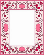 Pink Crimson Floral Scroll Heart Rug
