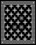 Black White Snowflake Border Medallion Rug