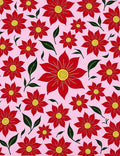 Red Floral Garden with Yellow Centers Rug