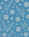Winter Blue White Snowflake Branches Rug