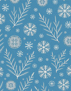 Winter Blue White Snowflake Branches Rug