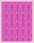 Vibrant Magenta Ornamental Arabesque Rug