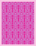Vibrant Magenta Ornamental Arabesque Rug