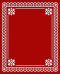 Crimson Snowflake Lace Frame Rug