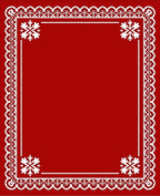 Crimson Snowflake Lace Frame Rug