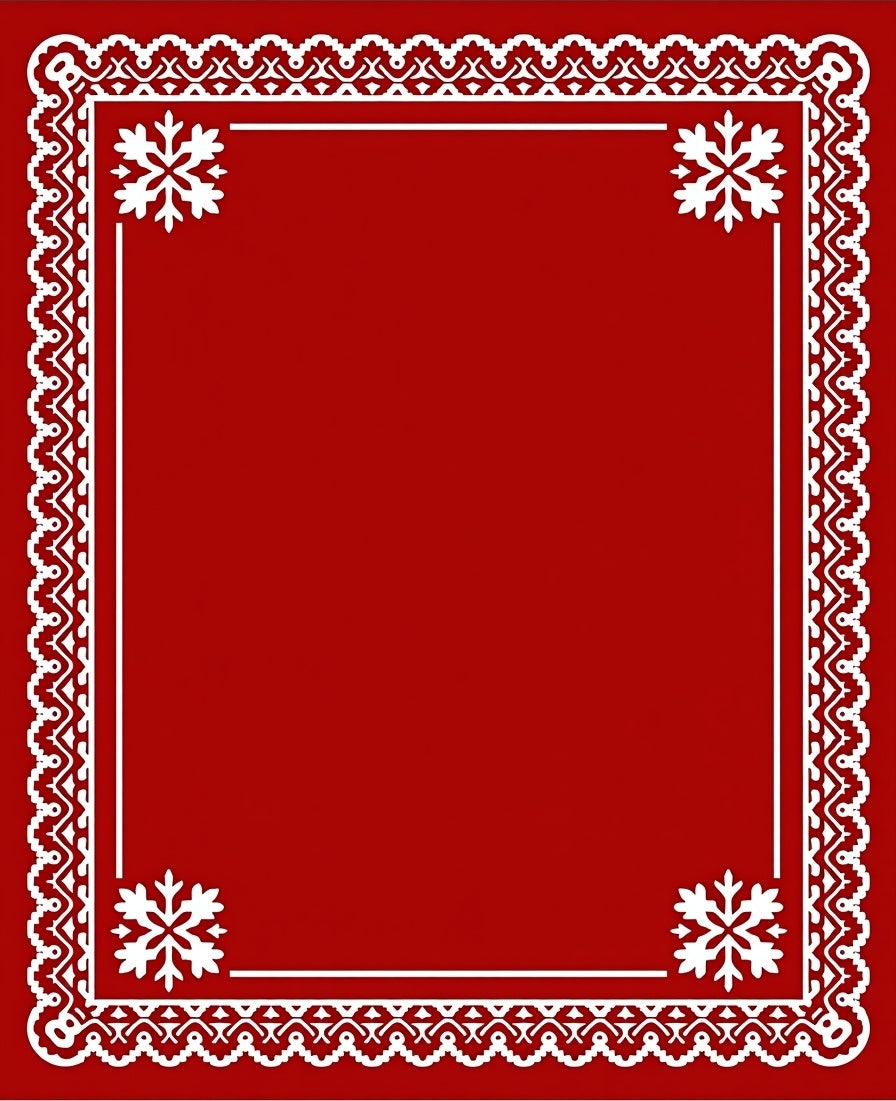 Crimson Snowflake Lace Frame Rug