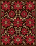 Deep Red Floral Vine Harmony Rug